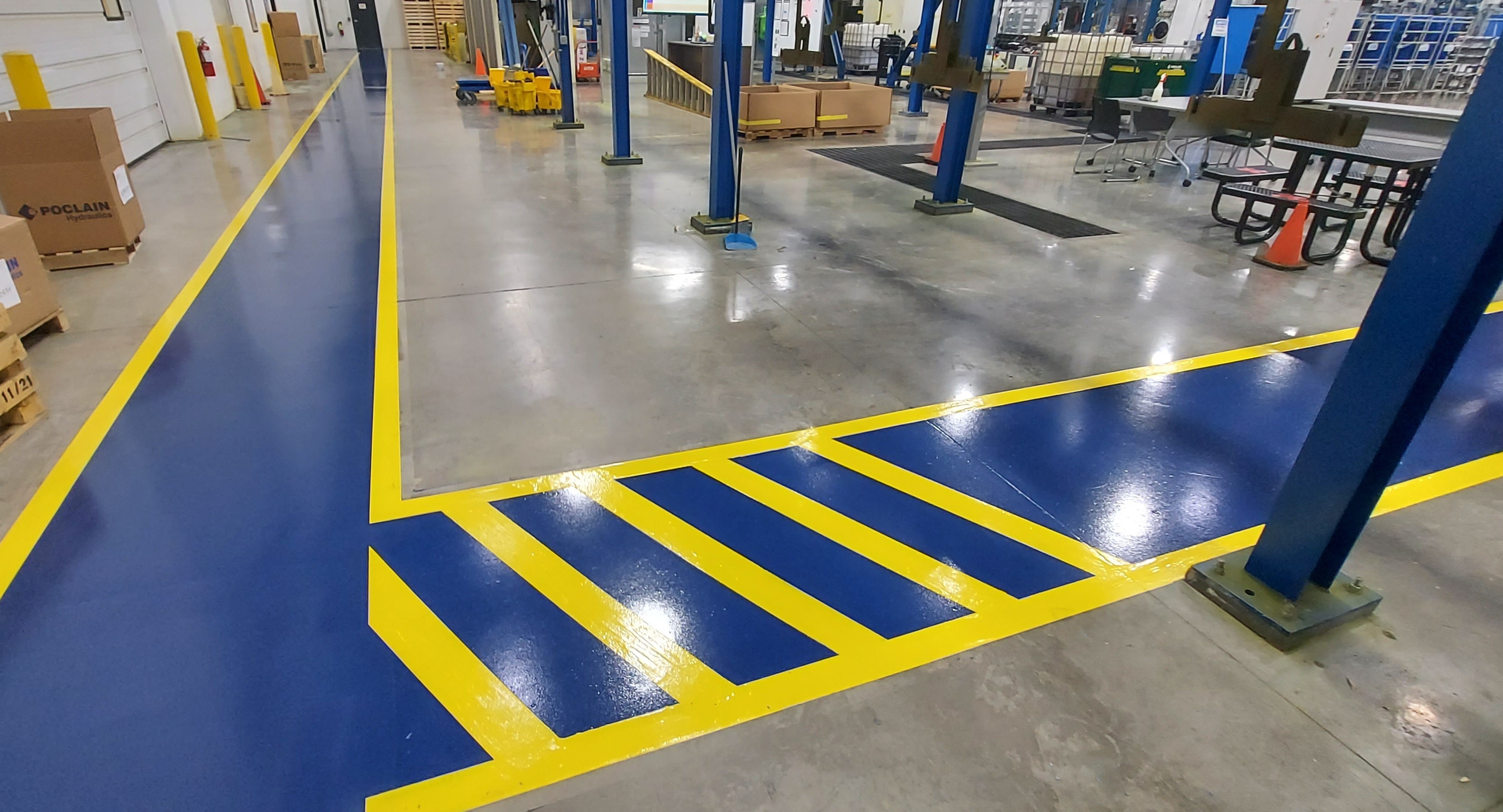 Line striping safety zone