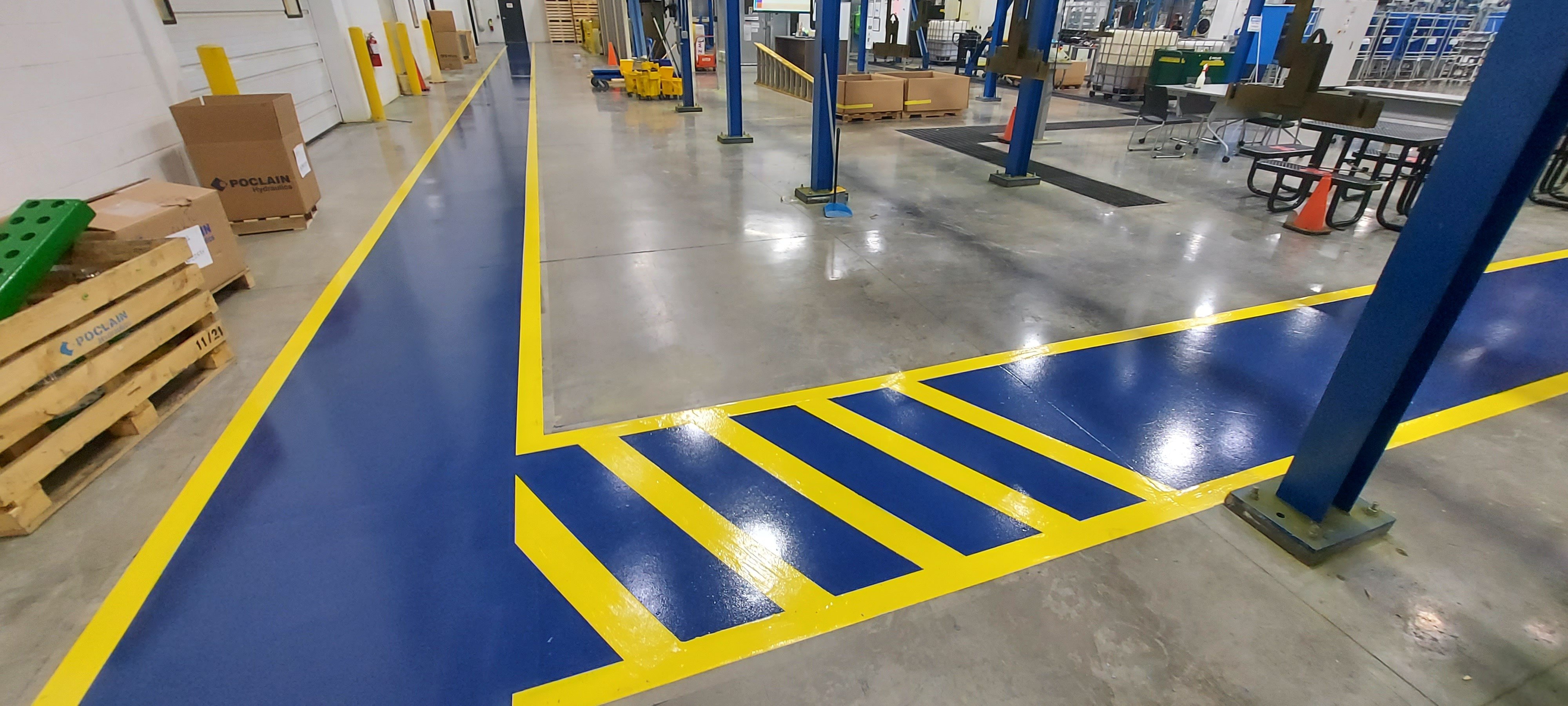 Line striping for safety paths