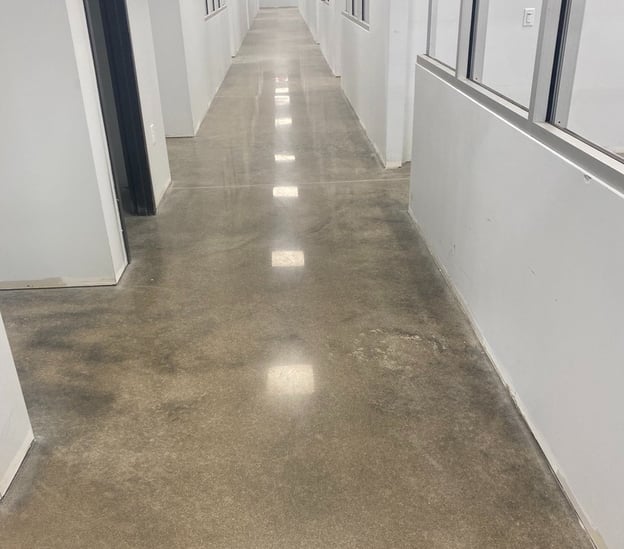 Polished concrete in hall