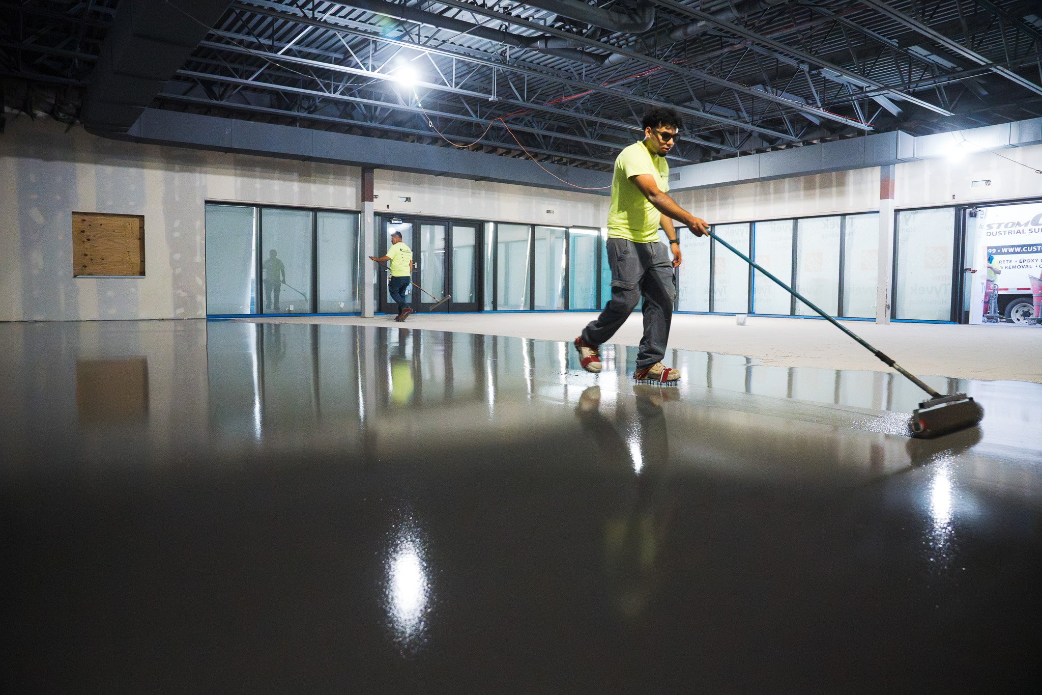 Concrete coating application