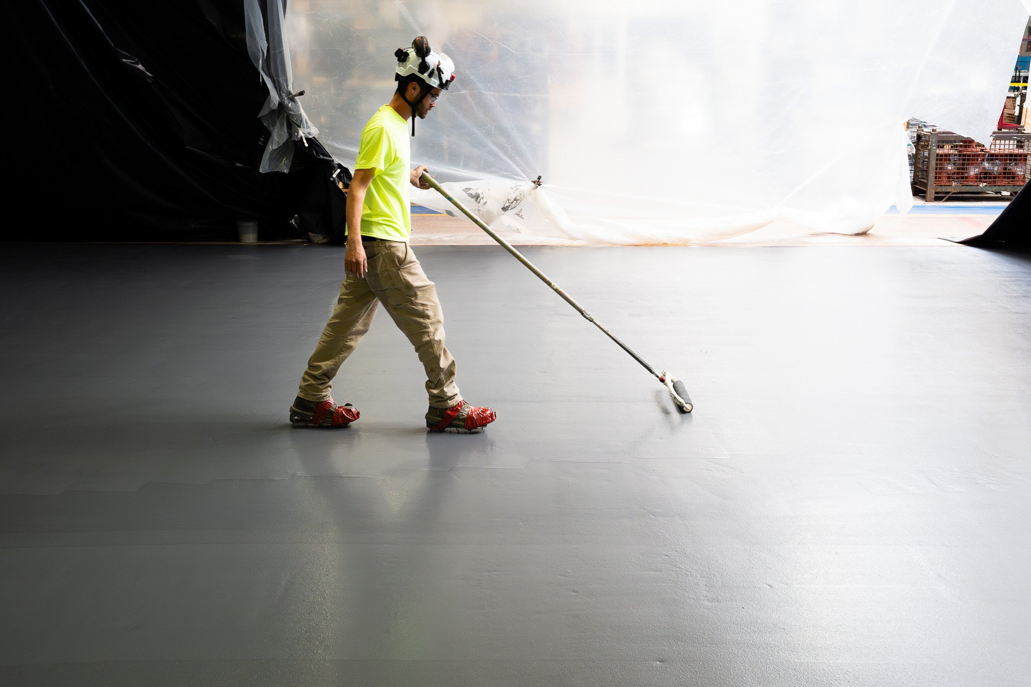 Satin floor finish