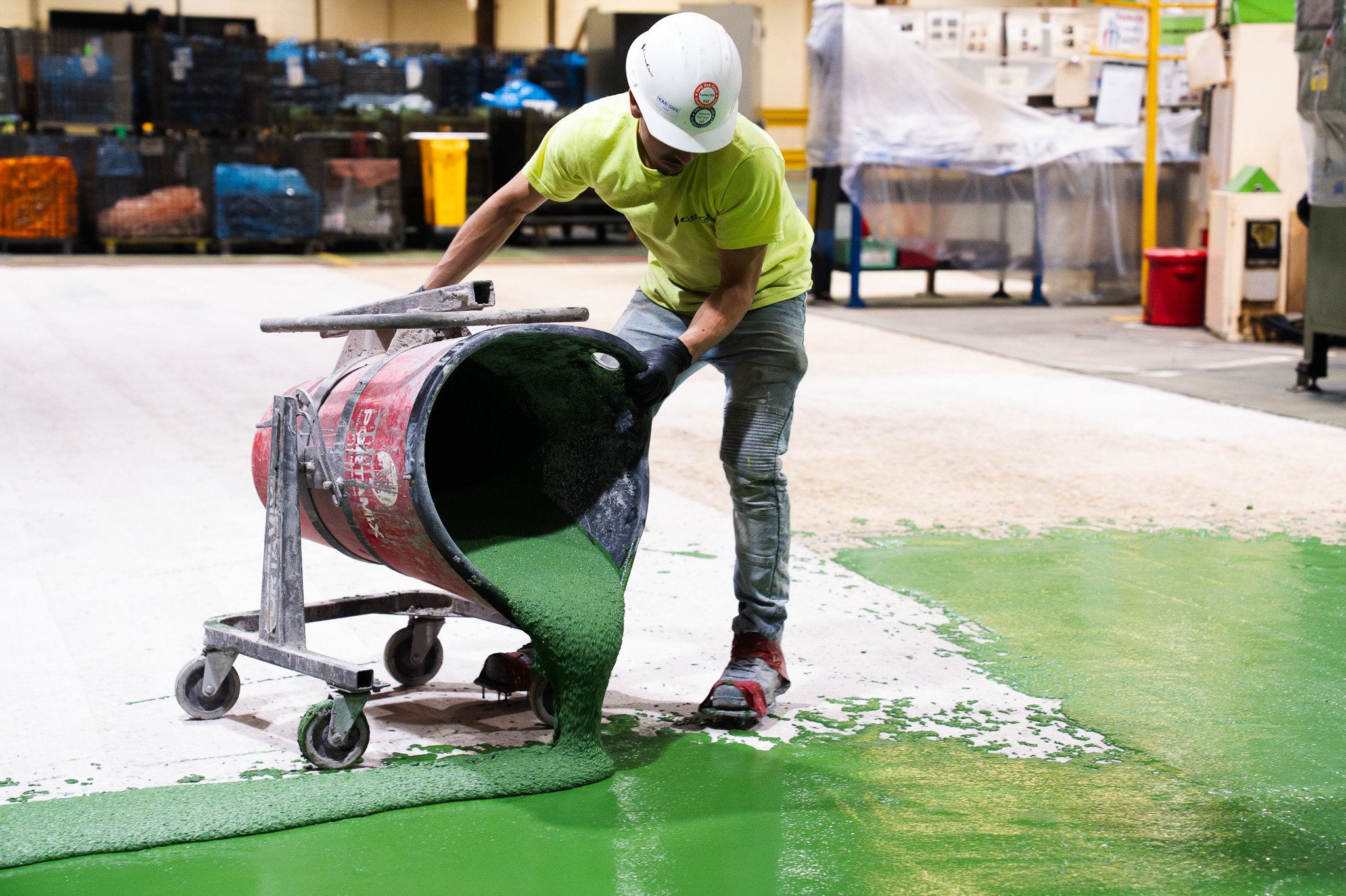 Pouring urethane cement