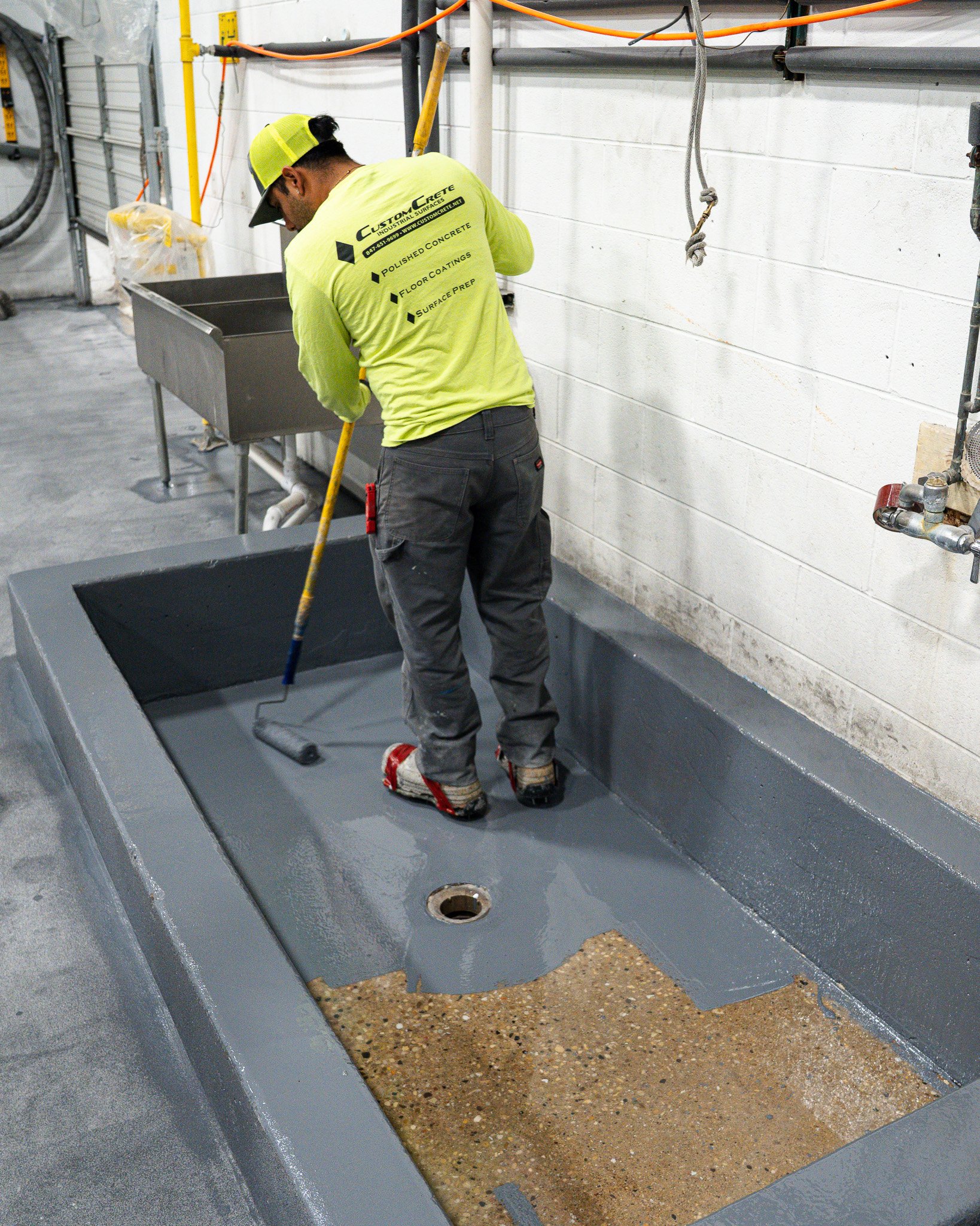 Coat applied to drainage areas