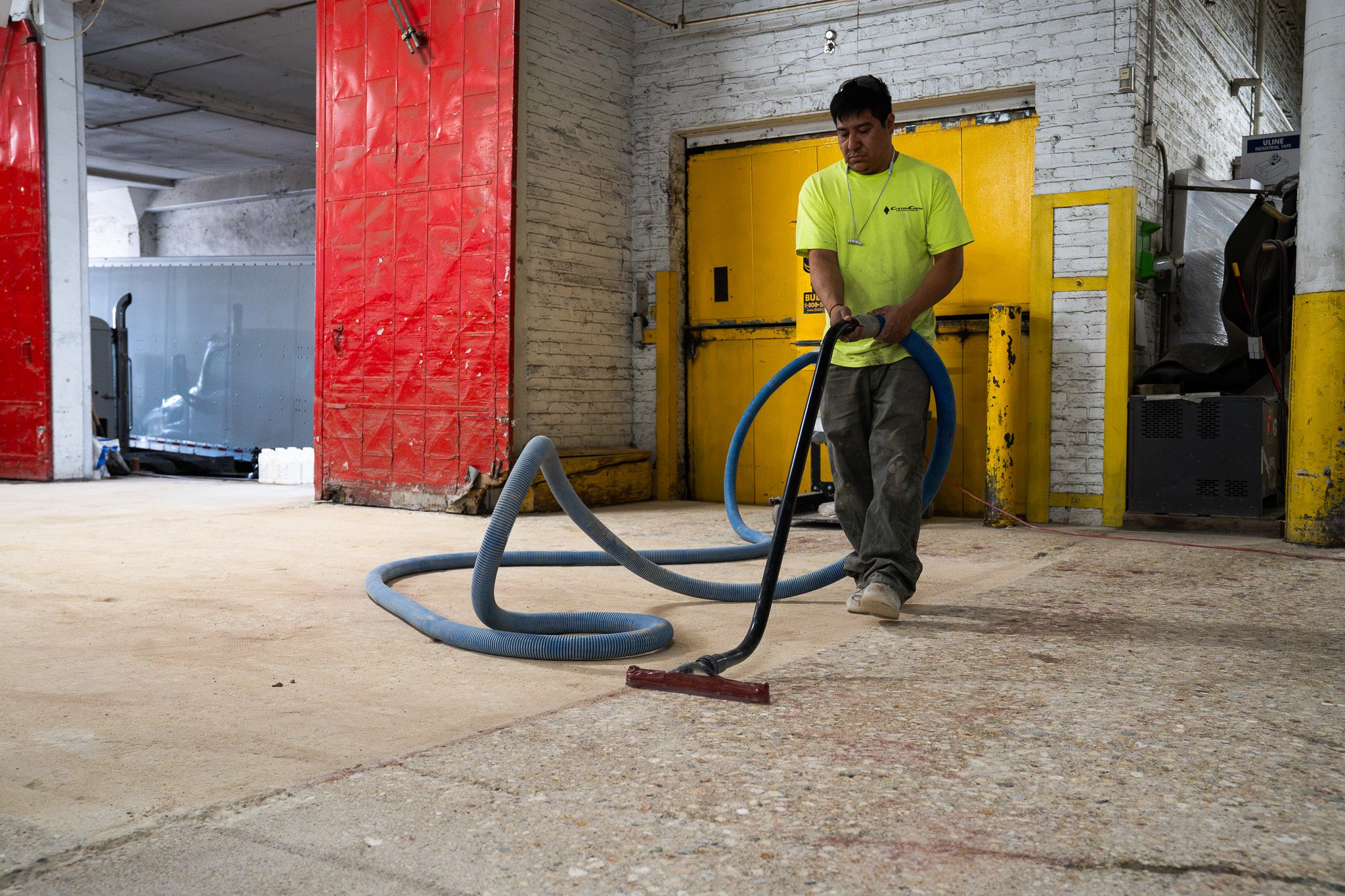 Vacuuming dust