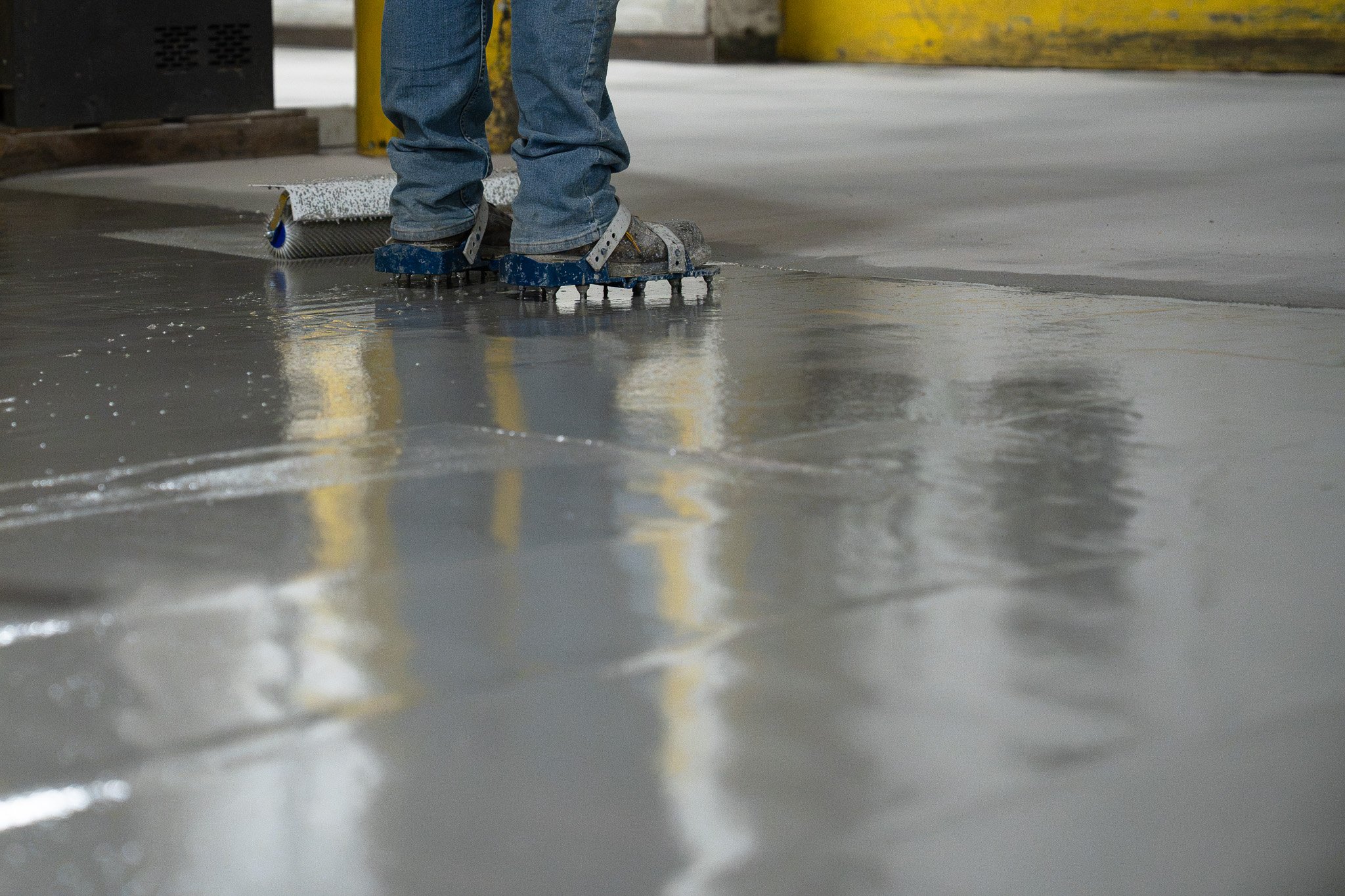 Concrete coating application