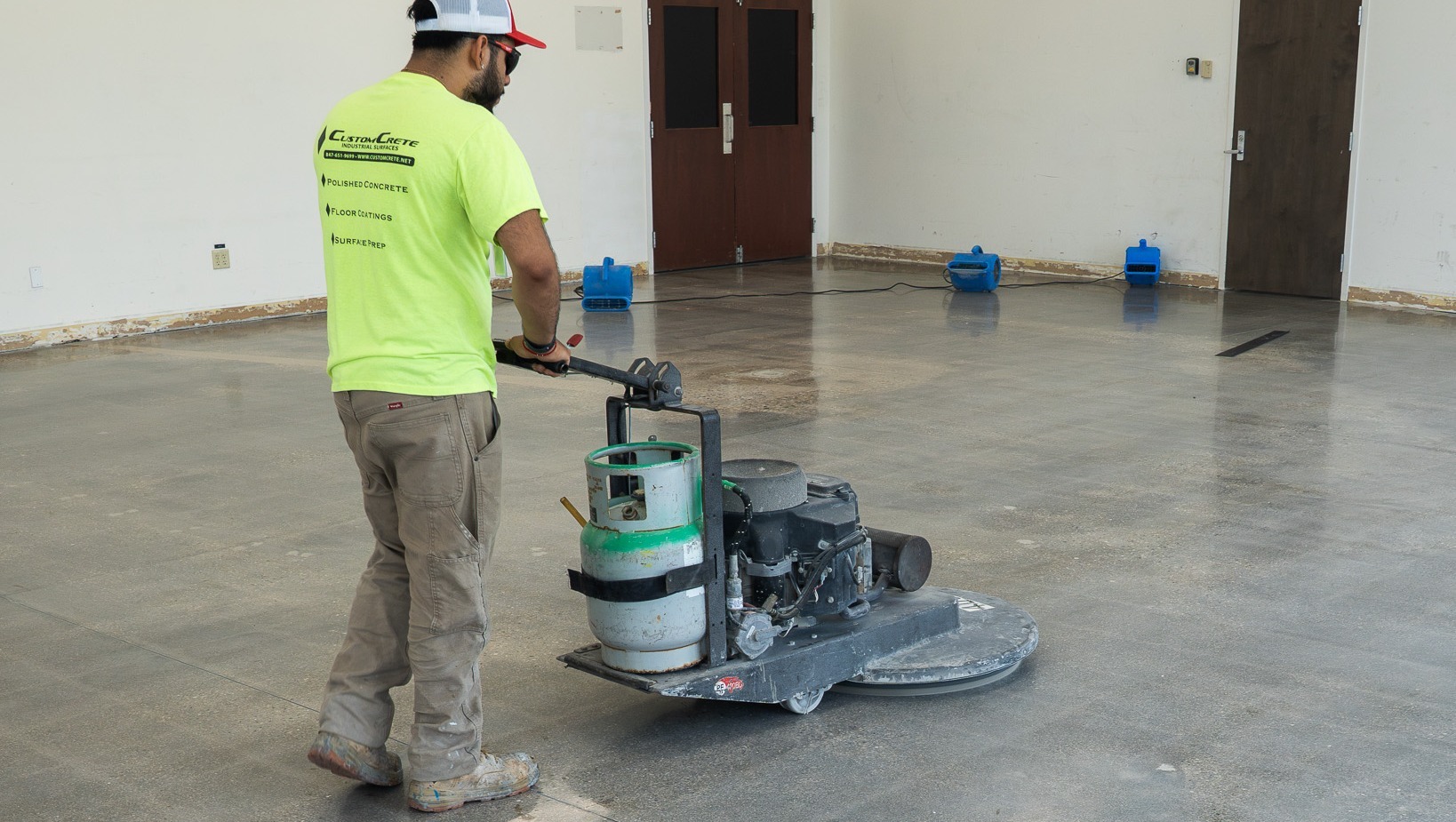Polishing concrete
