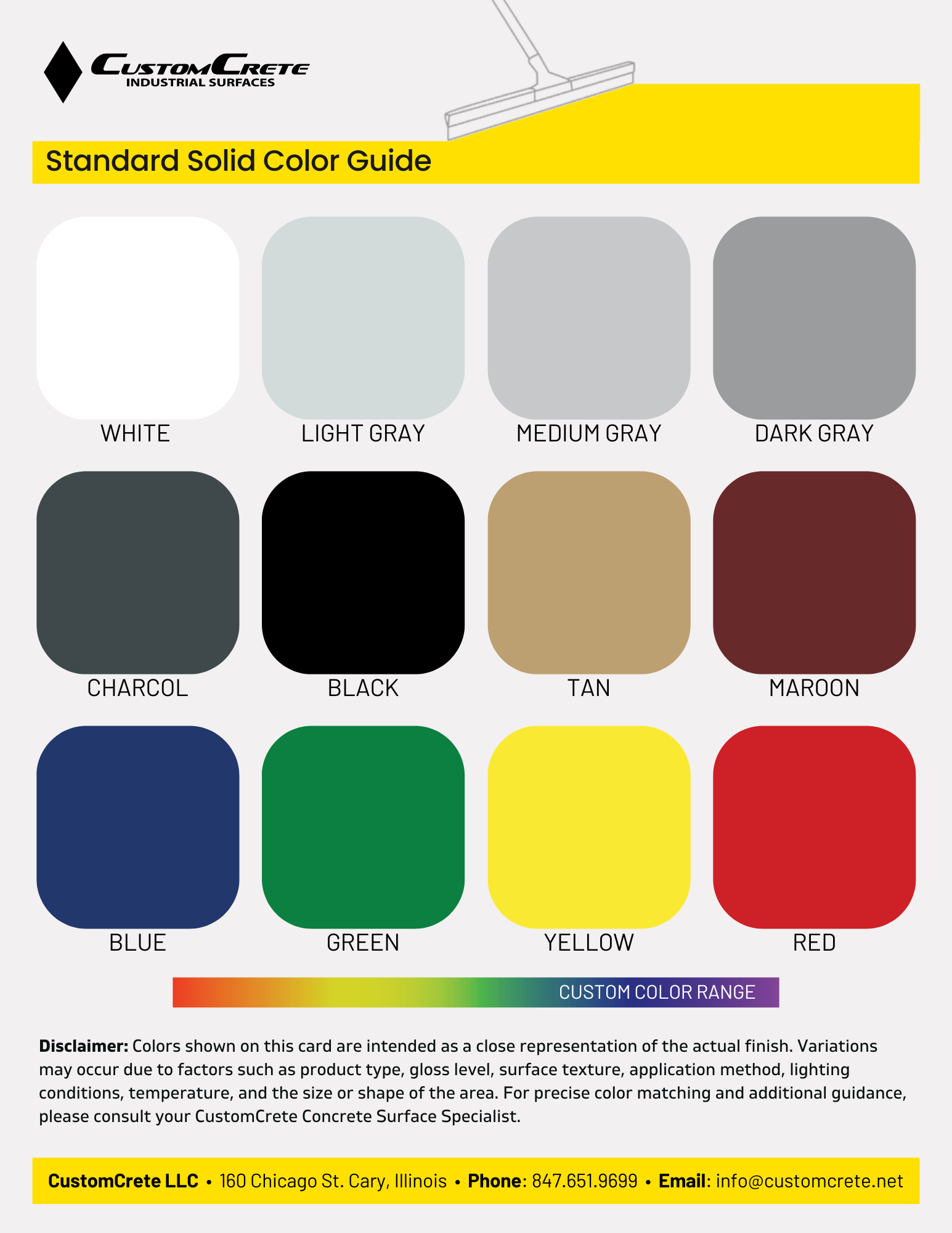 Standard Solid Color Guide