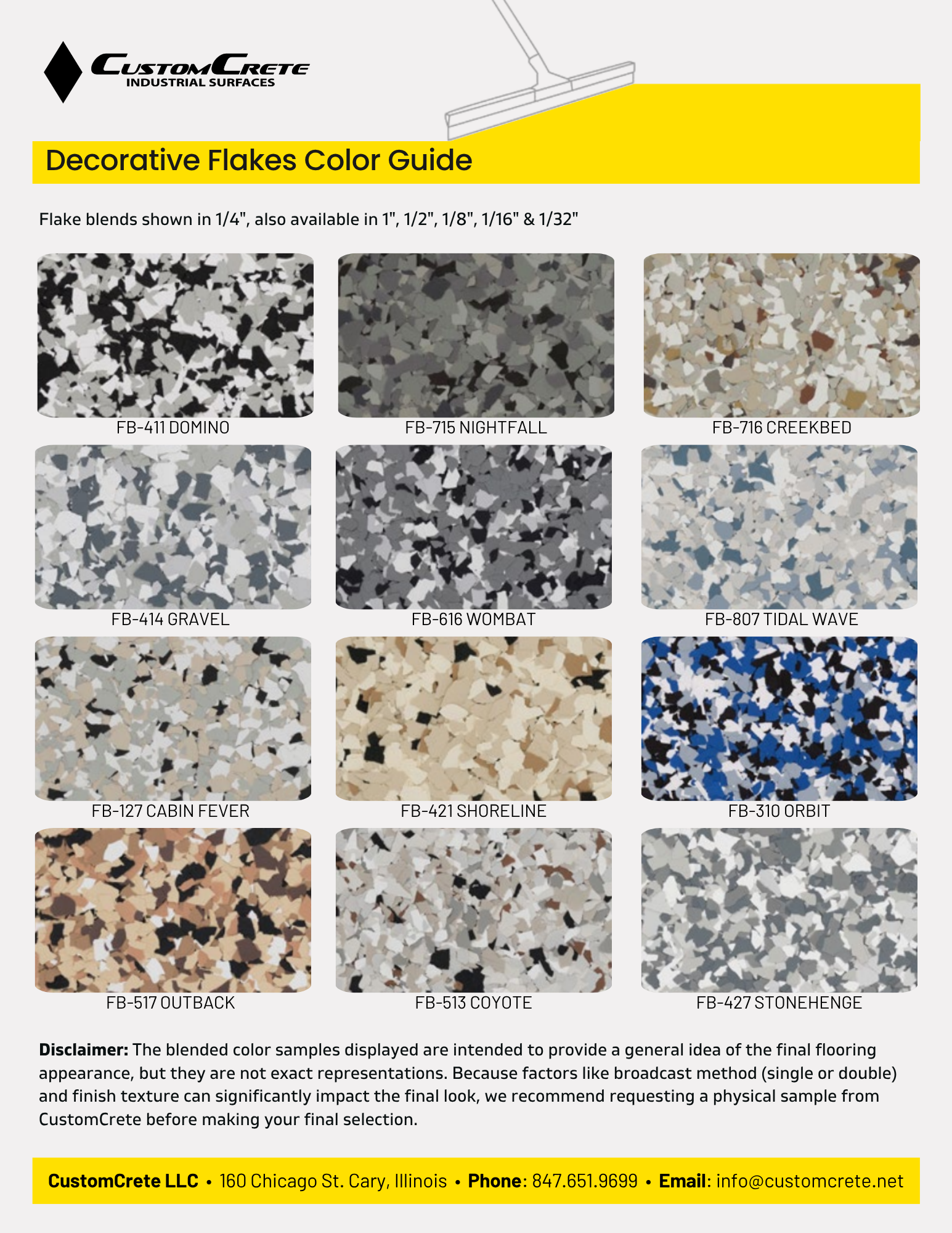 Decorative Flakes Color Guide
