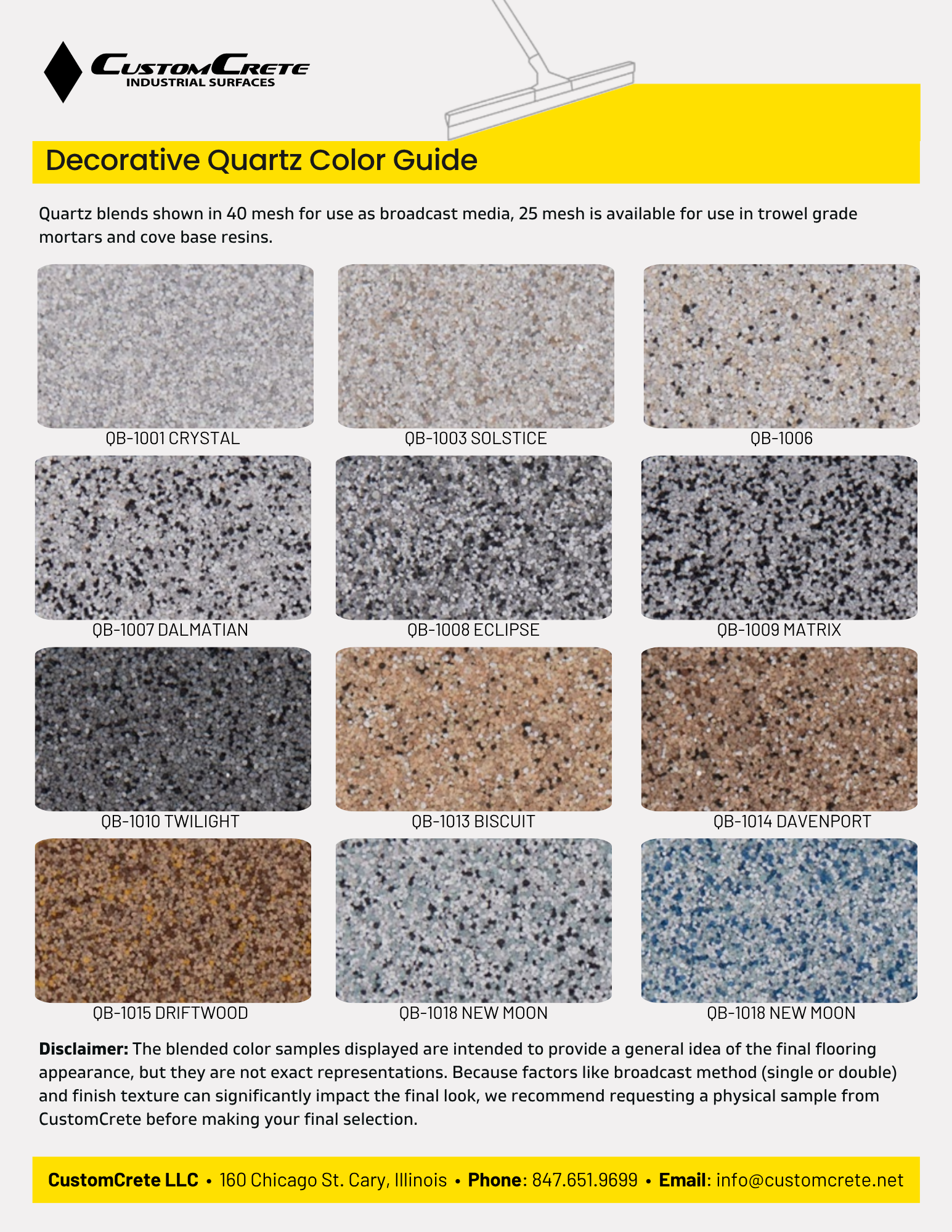Decorative Quartz Color Guide