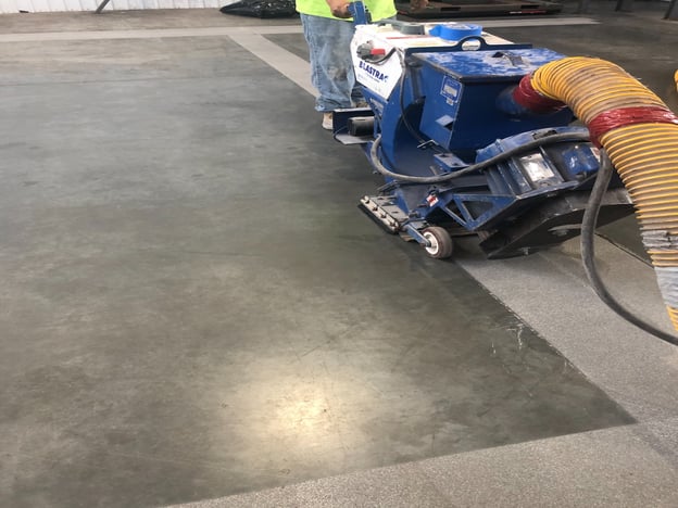 Shot blasting concrete