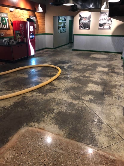concrete floor in a restaurant