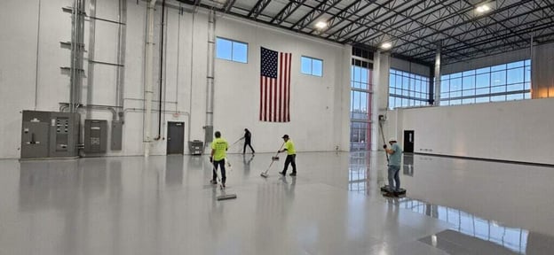 epoxy flooring being reapplied