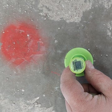 Moisture testing in progress