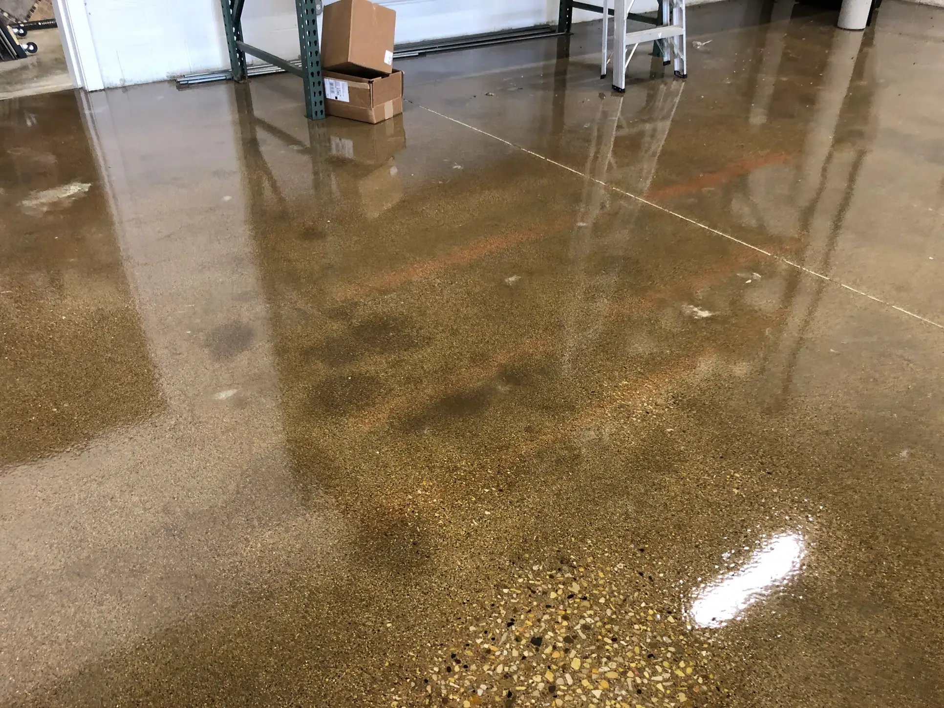 Epoxy sealed floor in a store room in illinois