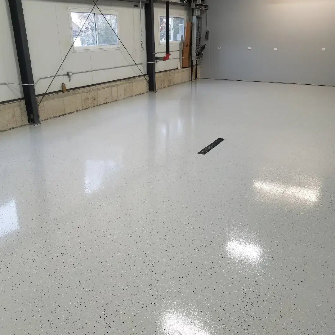 flake epoxy floor in a waukegan store room