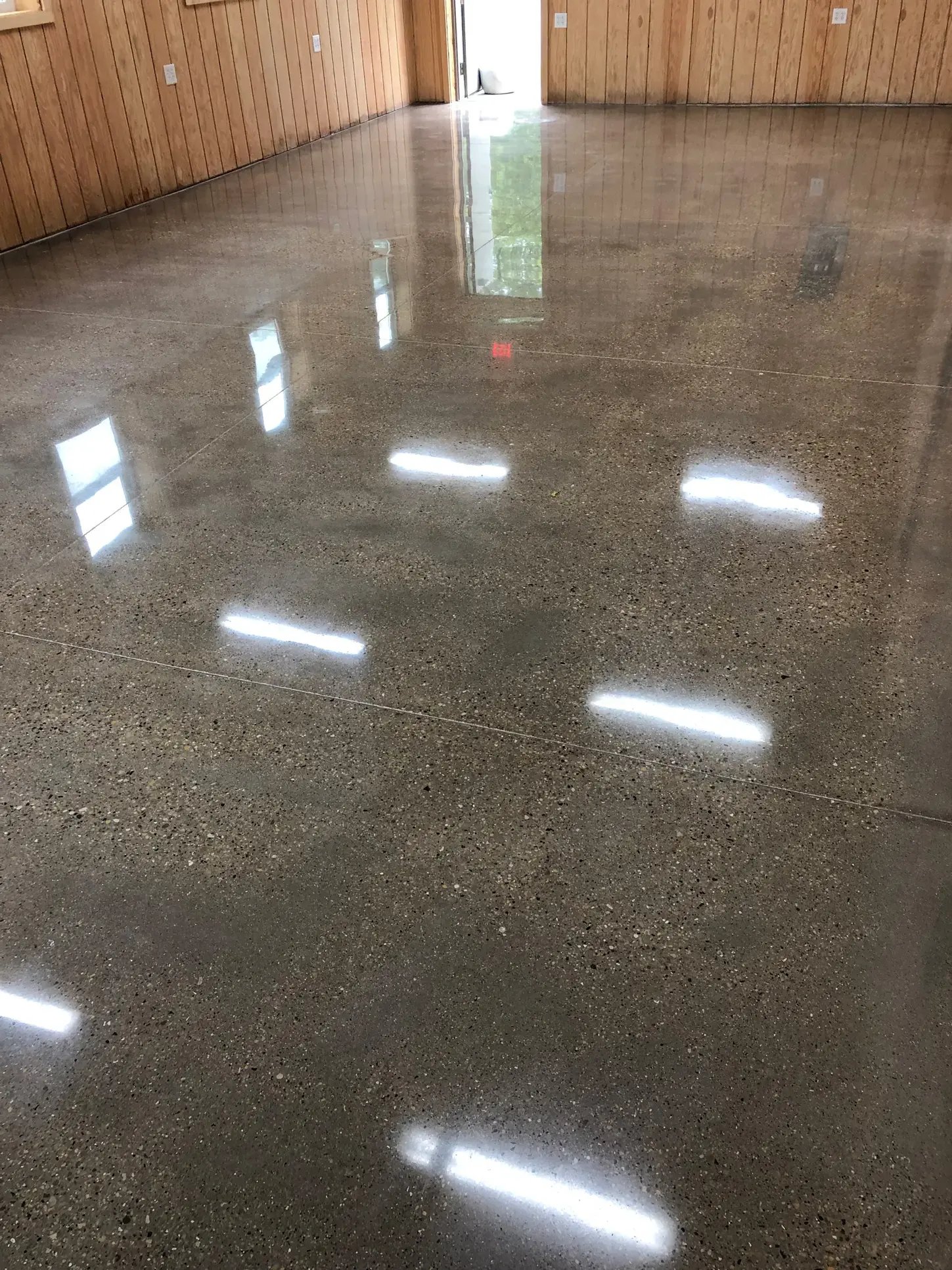glossy polished concrete flooring in a Naperville facility