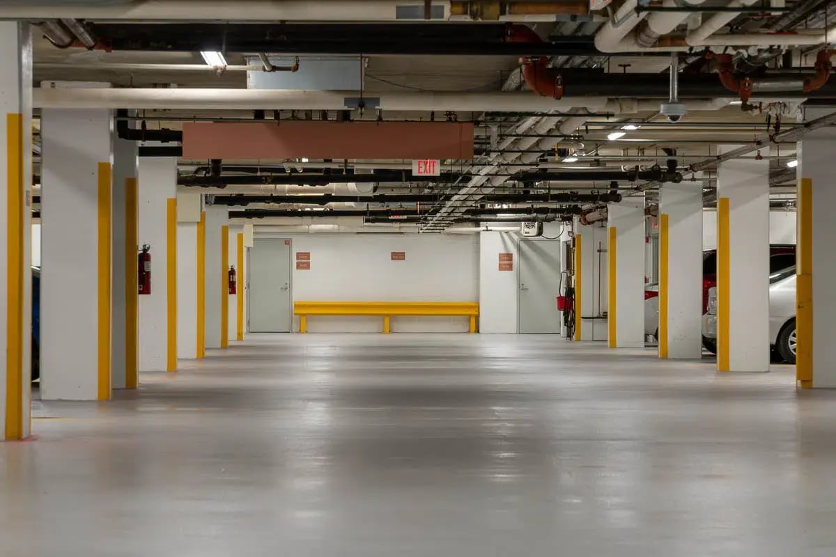 Epoxy floor installed in an Illinois parking garage