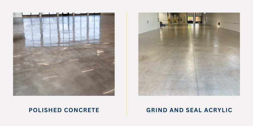 Polished Concrete vs Grind and Seal Acrylic
