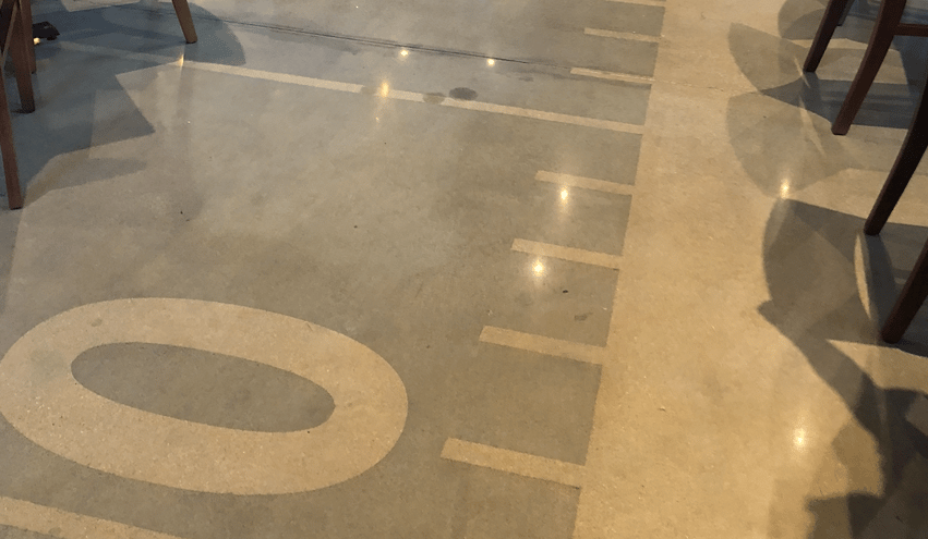 Restaurant with polished concrete flooring