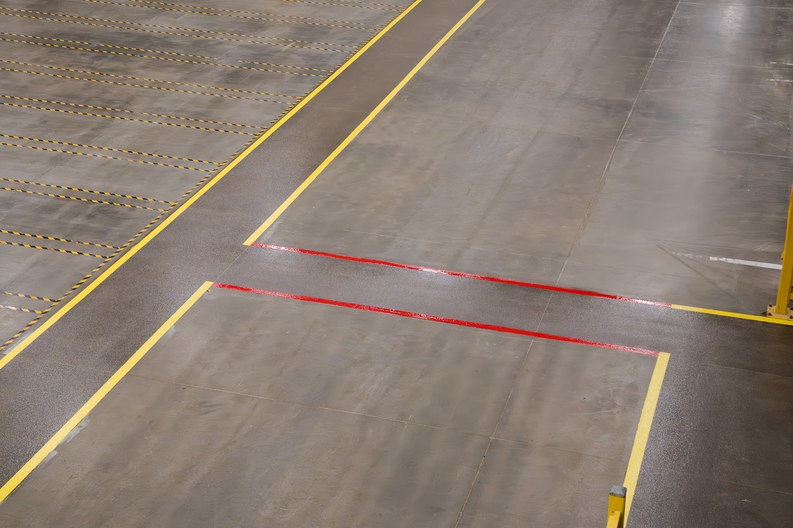 Line striping example in a facility