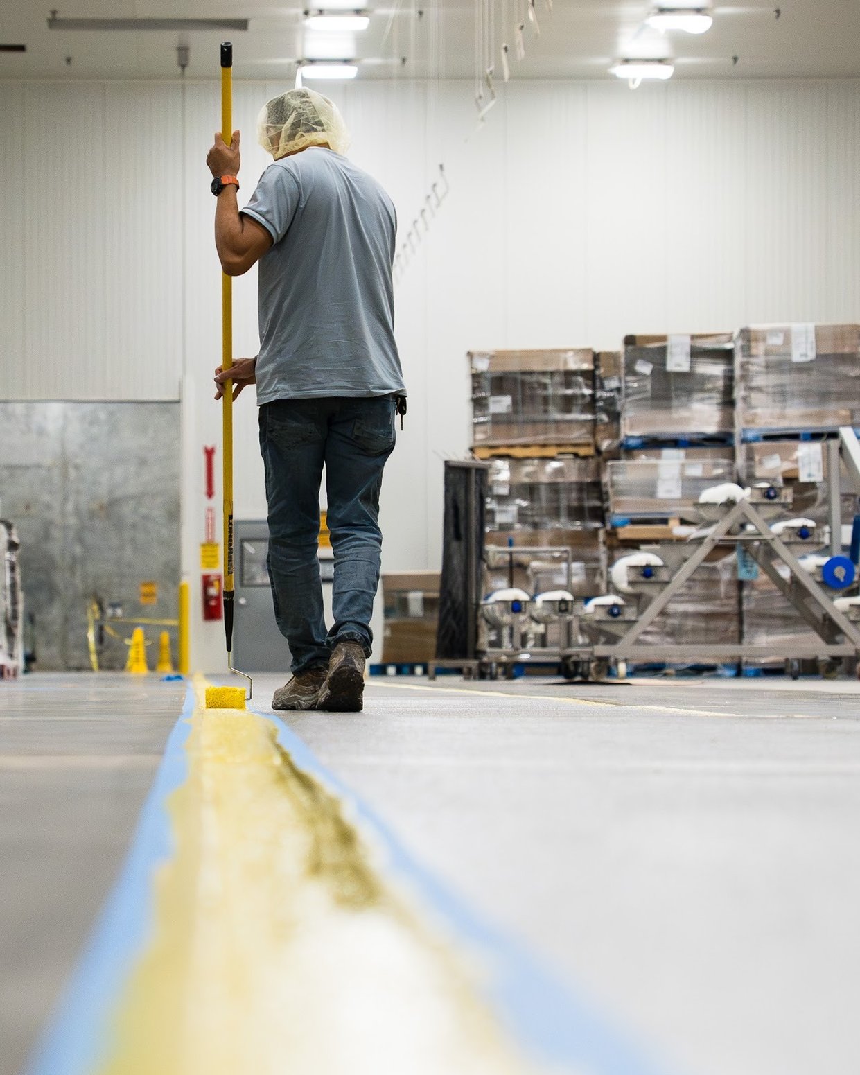 Applying line striping 