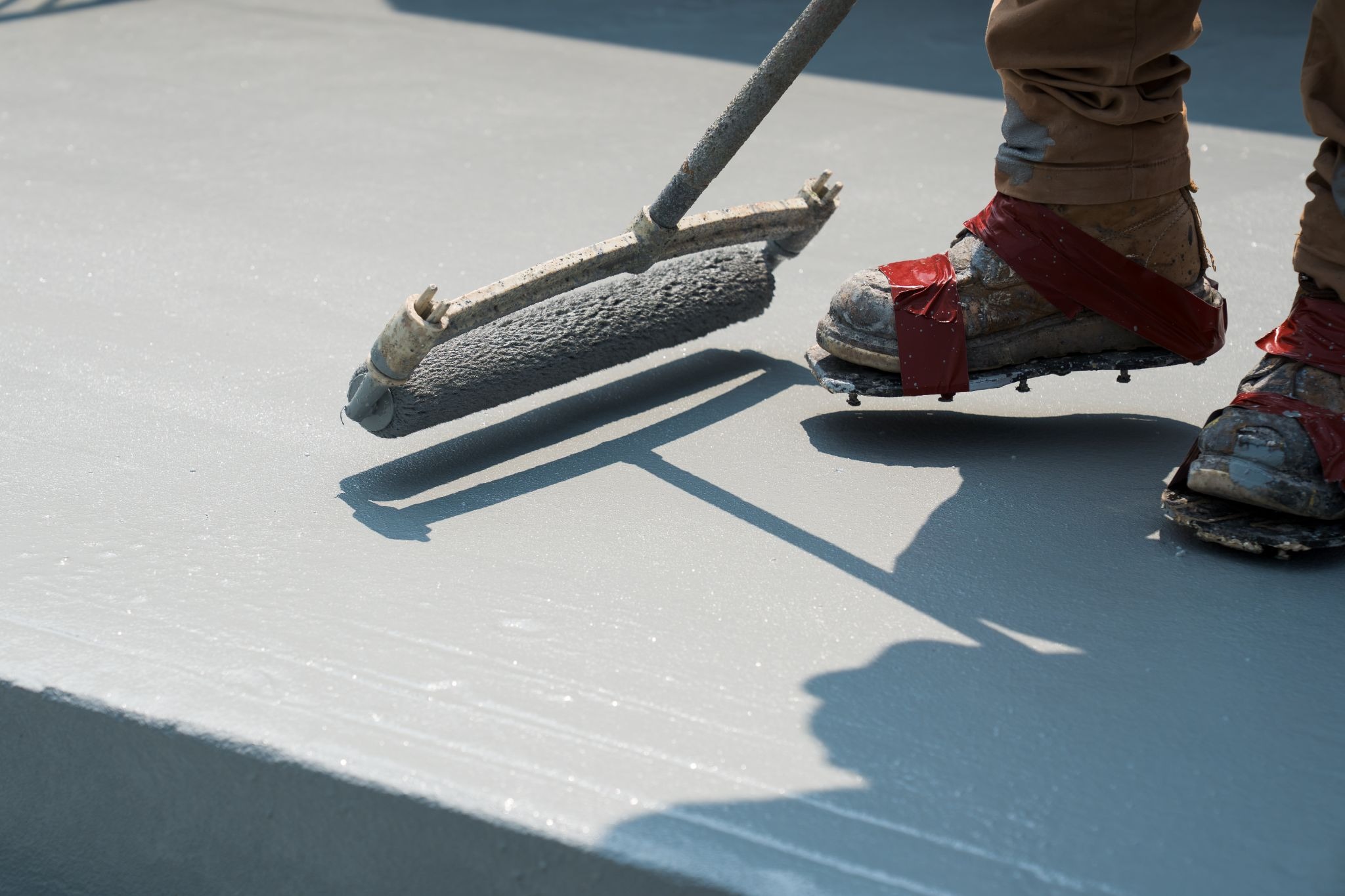 Using a roller and spike shoes