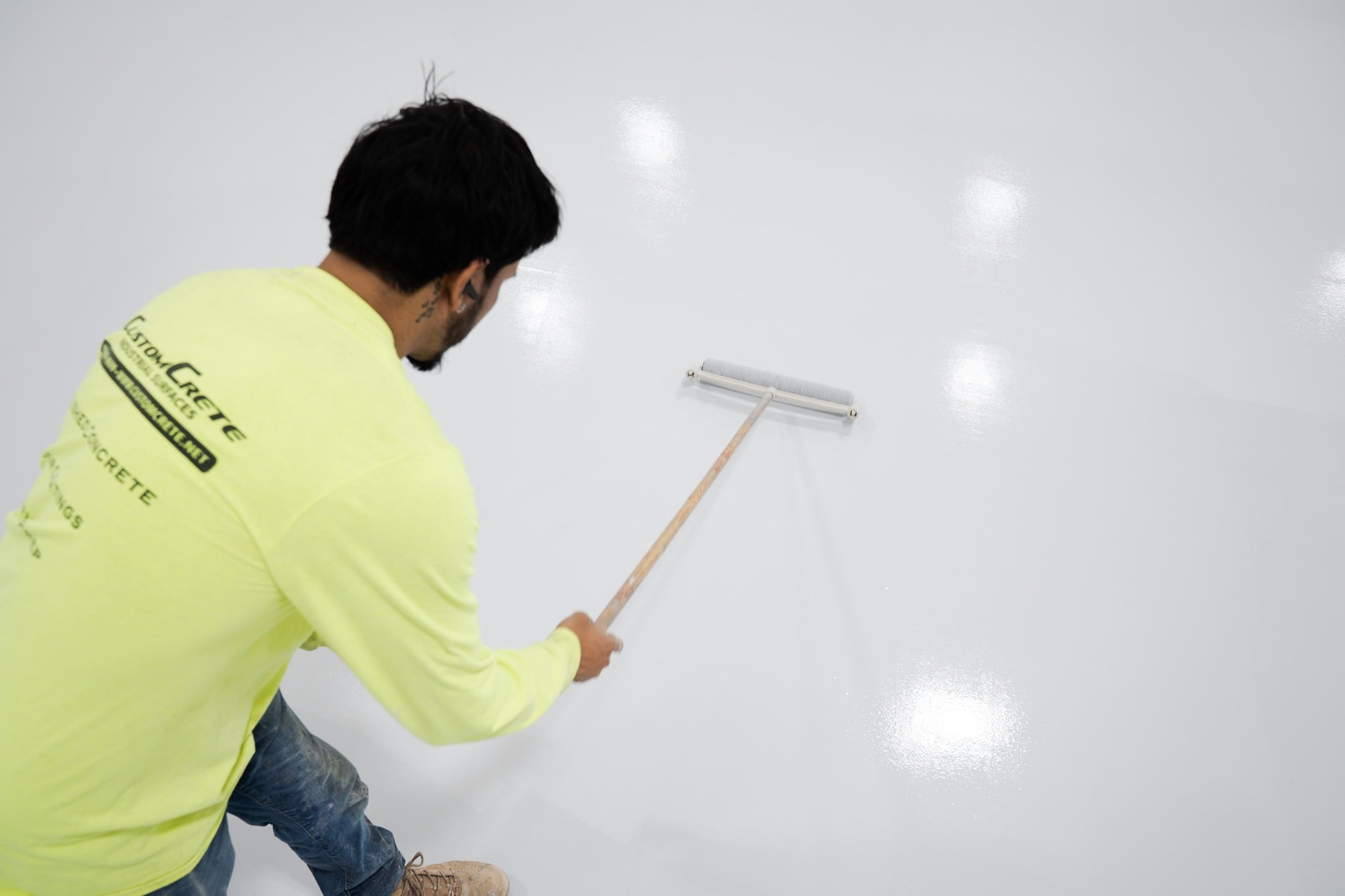 Seamless flooring install