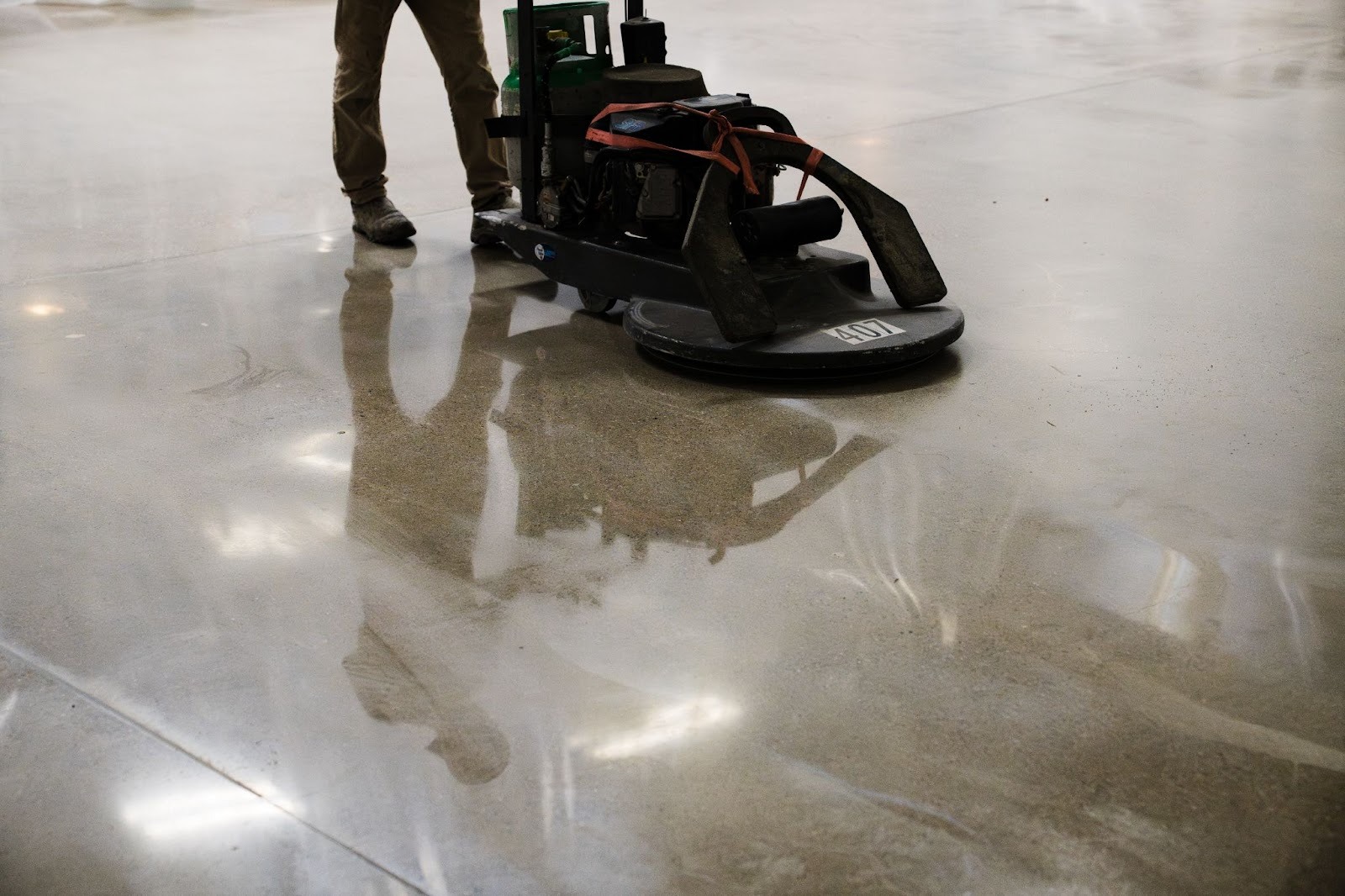 Polished concrete finish