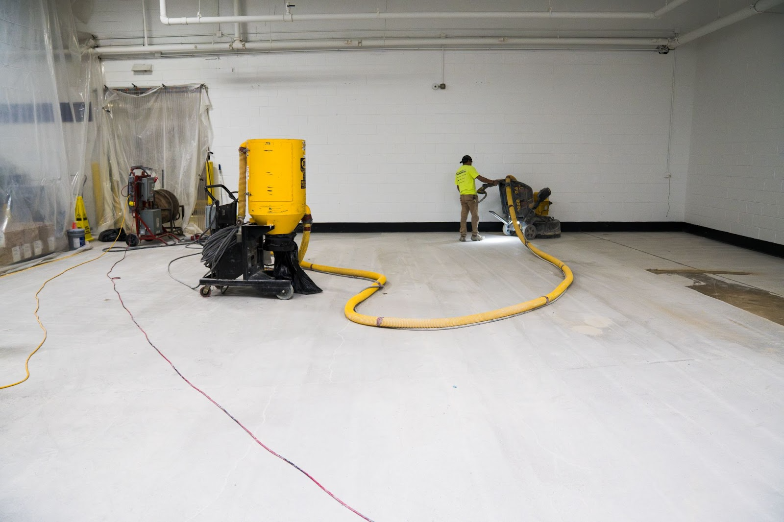 Vacuuming up dust and debris