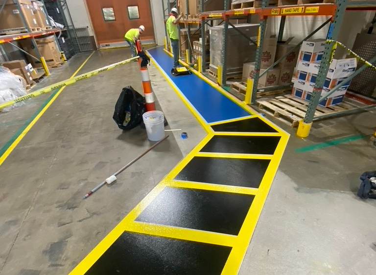 Line stripping installation